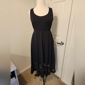 Beautiful Long Black Lace Bottom Dress